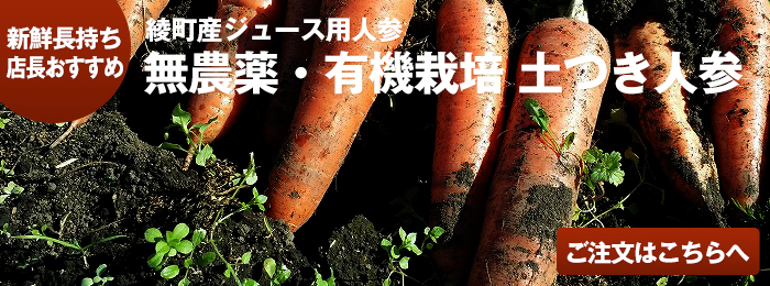 新鮮長持ち 店長おすすめ 綾町産 ジュース用 無農薬・有機栽培 土つき人参 ご注文はこちらへ